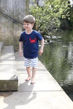 Laden Sie das Bild in den Galerie-Viewer, T-SHIRT "Krabbe" dunkelblau