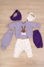 Load image into Gallery viewer, LEGGINGS RIB "Blümchen" flieder