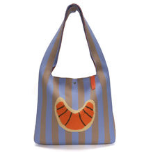 Load image into Gallery viewer, TASCHE "Croissant" blau-taupe