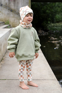 VINTAGE KUSCHELSWEATER "Glückskind" salbei