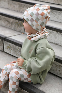 VINTAGE KUSCHELSWEATER "Glückskind" salbei