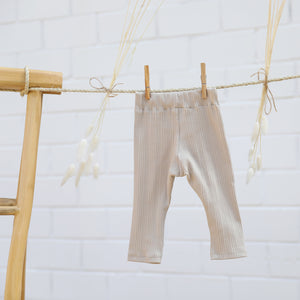 LEGGINGS RIB "tender beige melange"