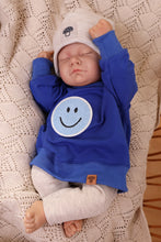 Laden Sie das Bild in den Galerie-Viewer, VINTAGE SWEATER "Smiley" blau