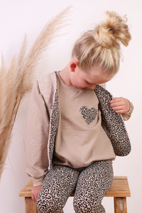 VINTAGE SWEATER "Leo- Heart" taupe