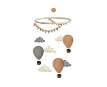Load image into Gallery viewer, Mobile &quot;Balloons&amp;Clouds&quot; pennants/ beige