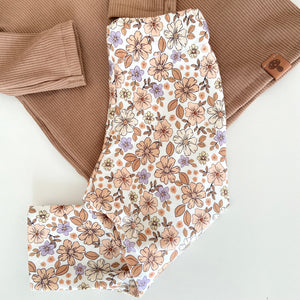 LEGGINGS "Flowers" flieder