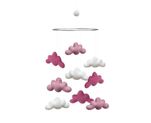 Mobile "Clouds" pink/white